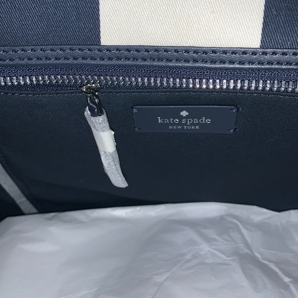 ♠️ kate spade Ella Even Stripe Jacquard’ Large Tote Bag, Blazer Blue NWT - Picture 9 of 11